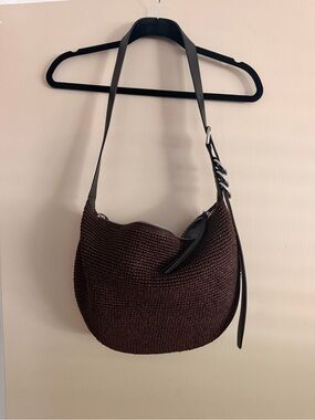 rag & bone Brown Woven Crossbody Bag with Black Strap